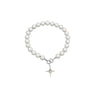 Design Reflective Pearl Necklace Female Clavicle Chain Net Celebrity Personality Flashing Diamond Cross Beaded