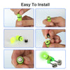 10x LED Night Fishing Bait Bite Alarm Twin 2 Bells Light Rod Tip Clip Alert Ring