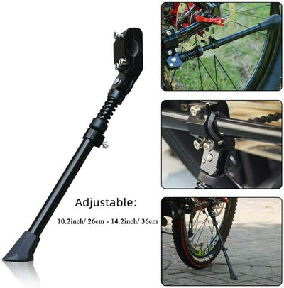 Road Bike Mountain Bicycle Adjustable Metal Bike Side Kickstand Black