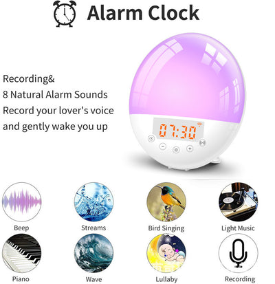 wifi voice control smart wake-up light alarm clock sunrise natural wake-up light