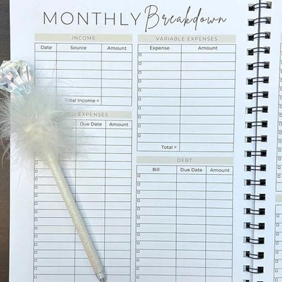 Undated 12 Month Budget Planner, Budget Planner, Budget Book With Bill Organizer And Expense Tracker, Monthly Finance Organizer, Monthly Budget Book, Take Control Of Your Money