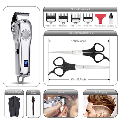 Men Hair Trimmer 3 in 1 IPX7 Waterproof Beard Trimmer Grooming Kit Cordless Hair Clipper for Women & Children LED Display USB Rechargeable Amazon Banned