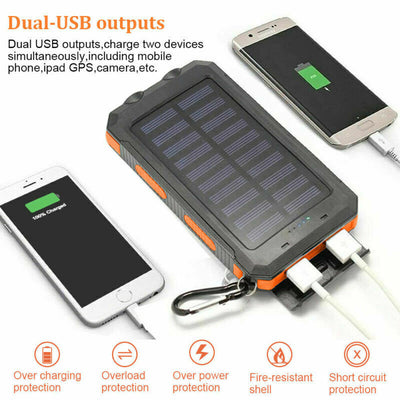 Super Powerful USB Portable Charger Solar Power Bank For Cell Phone Waterproof LED Light 1.5W 5V 2.1A 1A Dual USB DIY Solar Power Bank Case Kits Battery Charger External Box Accessories