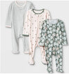 Cloud Island Green Heart 3pk Pajama Set Size 18M