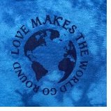 Cat & Jack Kids Bright Blue Tie-Dye 'Love Makes the World Go Round' Graphic 3/4 Sleeve T-shirt