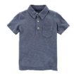 Carters Boy's Garment- Dyed Slub Jersey Polo, Blue, 4/5