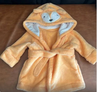 Cloud Island 1pc Orange Fox Hoodie Bath Robe, Size 6-9M