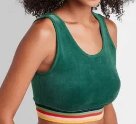 Wild Fable Green Velour Cropped Top Size L_6325