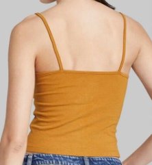 Wild Fable Dark Gold Cropped Tank Top Size S_3245