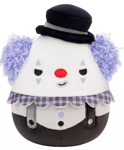 Squishmallows 10" Ms. K White Clown with Violet Hair Halloween Plush Stuffed Animal