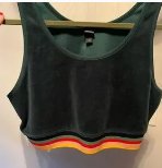 Wild Fable Green Velour Cropped Top Size L_6325