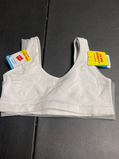 Hanes 2pack White Plus Free Gray Starter Bras Size Large