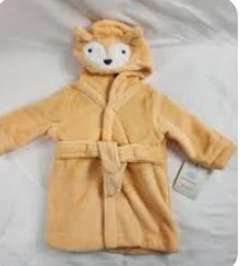 Cloud Island 1pc Orange Fox Hoodie Bath Robe, Size 6-9M