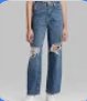 Wild Fable Women's Blue Jeans, Distressed, Ripped Knees, Size 6/28