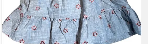 Cat & Jack Girls Chambray Blue w/ Red Stars Sun Dress