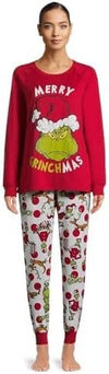 Dr. Seuss Grinch Women's Matching Family Pajamas Set, 2-Piece, Size 3XL