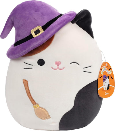 Squishmallows 12" Cam Winking Cat with Witch Hat and Brooms Plush Halloween 2023