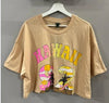 Wild Fable Peach 'Hawaii 92' Graphic Cropped T-shirt, Size L