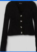 Art Class Ladies Black Cropped Button-up Sweater, Size XL (14/16)
