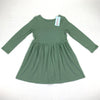 Cat & Jack Girls Army Green Long Sleeve Dress, Size 3T