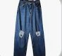 Wild Fable Ladies Blue Jeans, Super High-rise Baggy Distressed, Size 4/27