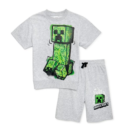 Minecraft Boys Graphic Top and Short Set, 2-Piece, Size 4