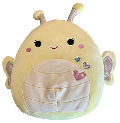 Squishmallows Nixie Yellow Butterfly with Hearts, 11 inch Valentine Squad