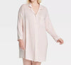 Responsible Style White/Pink Button-up Striped Pajama Top for Women, Size XXL