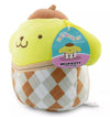 Squishmallows Sanrio Hello Kitty Pompompurin 8" wearing Argyle Sweater and Hat