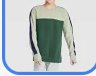 All In Motion Men's Sweatshirt Activewear, Grey w Navy and Green Stripe, Size XL 16
