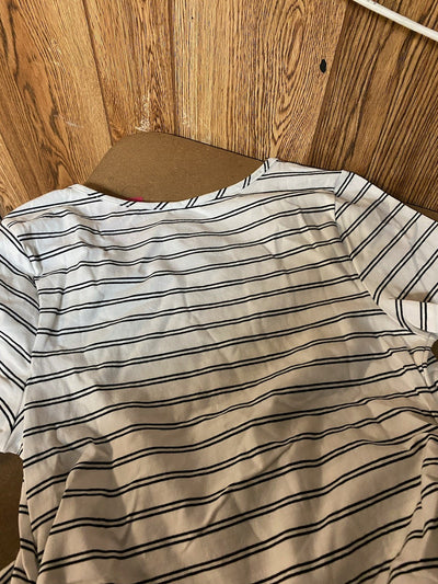 Isabel Maternity White w/ Black Stripes Lightweight T-shirt Dress, Size L