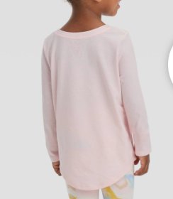 Cat & Jack Girls Light Pink Longsleeve Round-neck Shirt, Size 5T