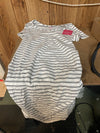 Isabel Maternity White w/ Black Stripes Lightweight T-shirt Dress, Size L