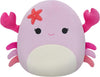 Squishmallows 8" Cailey The Crab with Starfish on Head, Super Soft Pink