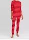 Stars Above 2 Piece Set Red and White Striped Thermal Pajamas, Size S