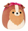 Squishmallows 16" Andres Brown Sheltie Valentine Special Edition with Heart Bandana Plush