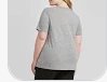 Ava & Viv Ladies Gray V-neck T-shirt, Size 3XL