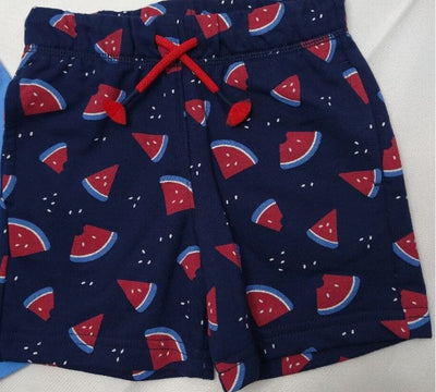 Cat & Jack 2pc Blue/Navy Watermelon Themed Shirt and Shorts Set