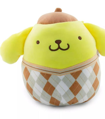 Squishmallows Sanrio Hello Kitty Pompompurin 8" wearing Argyle Sweater and Hat