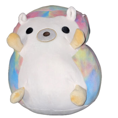 Squishmallows Bowie The Hedgehog by Kellytoy Rainbow Colored Soft Squishy Pillow Pet Stuffed Animal Toy