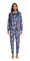 Stitch Women's Christmas Top and Pants Pajama Set, 2-Piece, Size Large 12-14