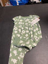 Cat & Jack Baby Green Flower One-Piece Shortsleeve Outfit 0-3M