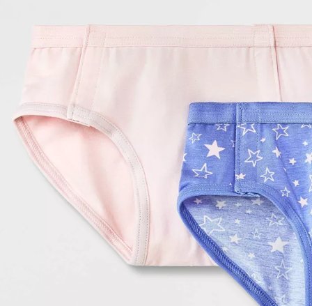 Cat & Jack Girls 2pc Pink & Blue w/ Stars Underwear, Size M (7/8)