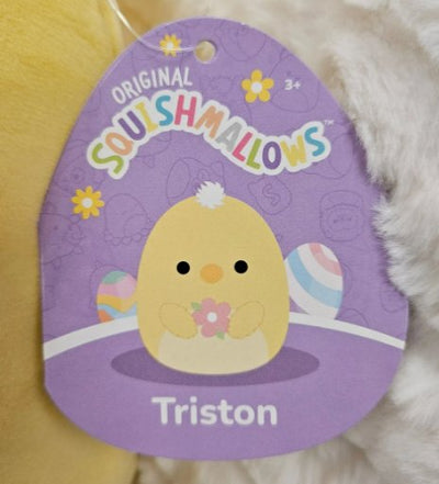 Squishmallows Triston 12 inch Easter Yellow Chick with Pink Flower, Special Easter Edition