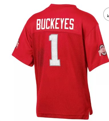 Rivalry Threads Ohio State Buckeys Red Number 1 Jersey, Size 4T