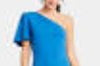 Who What Wear Brand Womens Pacific Coast Blue Off-Shoulder Dress, Size M