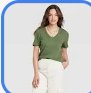 Universal Thread Ladies CoIvy Green V-neck T-shirt, Size 3X