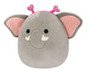 Squishmallows 16" Mila Grey Elephant Valentine Special Edition with Pink Heart Headband Plush