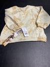 Star Wars Baby Yoda Longsleeve Yellow/Cream Tie-Dye Pullover Sweater and Gray Shorts 2pc Set, Size 2T
