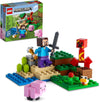 LEGO Minecraft The Creeper Ambush Building Toy 21177, Pretend Play Zombie Battle, Gift for Kids, Boys and Girls Age 7+ Years Old, Ore Mining and Animal Care with Steve, Baby Pig & Chicken Minifigures